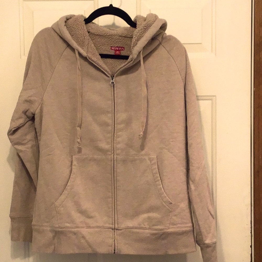 EUC- tan hoodie with fleece lining